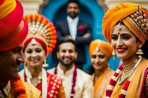 indisch Hochzeit im Jaipur. KI-generiert foto