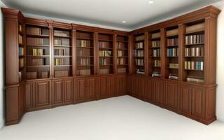 Bibliothek im das Studie Zimmer erstellt mit ai generativ foto