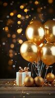 Geburtstag Feier mit Gold Luftballons und funkeln foto