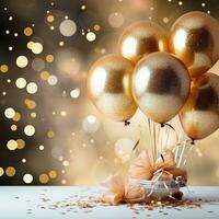 Geburtstag Feier mit Gold Luftballons und funkeln foto