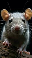 spielerisch Haustier Ratte mit neugierig Haltung ai generiert foto