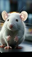 Weiß Ratte im Labor ai generiert foto
