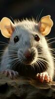 süß Haustier Ratte mit perlig Augen ai generiert foto