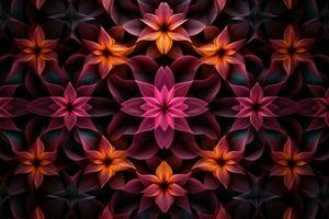Linie Kunst Hintergrund Eigenschaften fesselnd geometrisch Blume gestalten Muster ai generiert foto