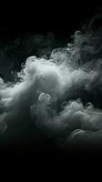 isoliert Nebel Leichentücher das schwarz Hintergrund mit Intrigen Vertikale Handy, Mobiltelefon Hintergrund ai generiert foto