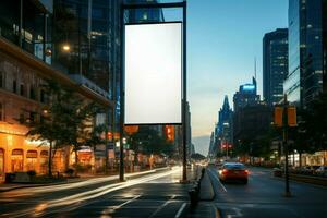 Center Stadt Plakatwand bietet an Prime echt Nachlass zum Ihre Inhalt ai generiert foto