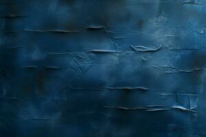 subtil, zart Spuren auf ein Denim Blau texturiert Gips Mauer ai generiert foto
