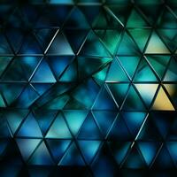 Dreieck abstrakt Muster tief Blau, Grün, Weiss, und erfrischend cyan zum Sozial Medien Post Größe ai generiert foto
