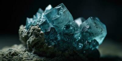 Mineral Stein Aquamarin Nahansicht. generativ ai foto