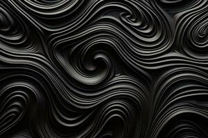 abstrakt schwarz Hintergrund mit wellig Linien foto