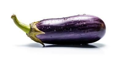 Aubergine Nahansicht auf ein Weiß Hintergrund. generativ ai foto