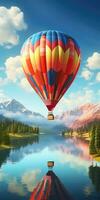 Ballon Flug. schön Hintergrund, Reise Thema. generativ ai foto