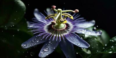 Passiflora Anlage, exotisch Blume Nahansicht. generativ ai foto