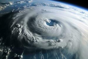 ein mächtig Hurrikan gesehen von Raum foto