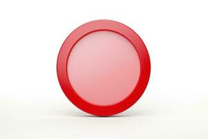 ein rot runden Objekt auf ein Weiß Hintergrund foto