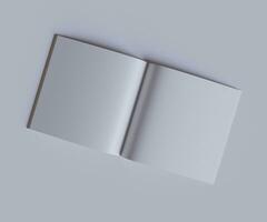 Zeitschrift Platz Weiß Farbe und realistisch Textur Modellieren und Rendern mit 3d Software Illustration foto