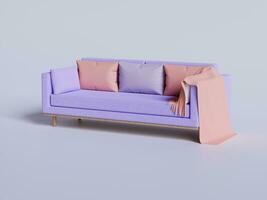 realistisch Sofa gemacht und gerendert durch 3d Software zum Dekoration Innenraum und usw foto