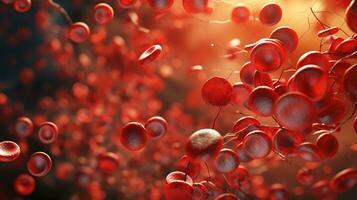 rot Blut Zellen Innerhalb ein Arterie, Vene. generativ ai foto