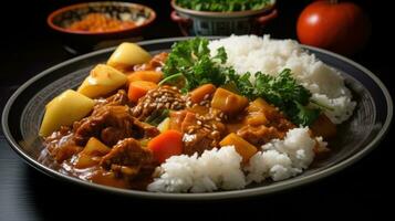 japanisch Curry Reis ai generiert foto