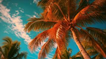 tropisch Palme Baum Hintergrund ai generiert foto