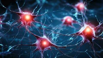 Neuronen kommunizieren mit jeder andere mit elektrochemisch ai generiert foto