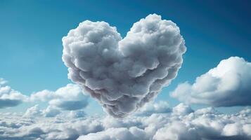 Herz geformt Wolke auf Blau Himmel ai generiert foto