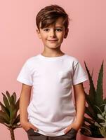 Weiß Baby T-Shirt kostenlos Foto ai generiert