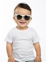 Weiß leer Baby T-Shirt ai generiert foto