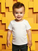 Weiß leer Baby T-Shirt ai generiert foto