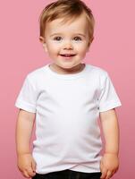 Weiß leer Baby T-Shirt ai generiert foto