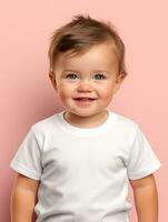 Weiß leer Baby T-Shirt ai generiert foto