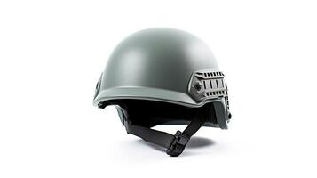 Helm Militär- isoliert auf Weiß Hintergrund. generativ ai foto