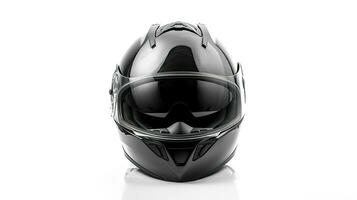 Motorrad Helm Über isolieren auf Weiß Hintergrund. generativ ai foto