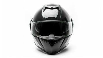 Motorrad Helm Über isolieren auf Weiß Hintergrund. generativ ai foto