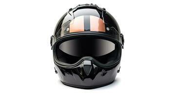 Motorrad Helm mit Brille isoliert auf Weiß Hintergrund. generativ ai foto