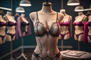 sinnlich Dessous auf ein Mannequin. ai generativ foto