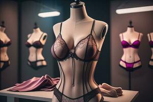 sinnlich Dessous auf ein Mannequin. ai generativ foto