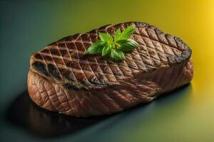 roh Rindfleisch Lendenstück Steak mit Zutaten zum Kochen auf hölzern Hintergrund. ai generativ foto