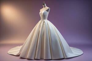 Hochzeit Kleid auf ein Mannequin. ai generativ foto