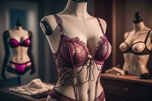 sinnlich Dessous auf ein Mannequin. ai generativ foto