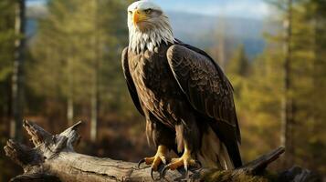 reifen amerikanisch kahl Adler, Porträt von Tierwelt, ai generativ foto