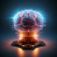 ein Digital Mensch Gehirn Modell- futuristisch Technik Entwicklung, Mensch Design, das künstlich Intelligenz, Clever Geist, ai generativ foto