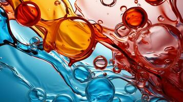 abstrakt bunt Sanft trinken Blase, Spritzen Wirkung, ai generativ foto
