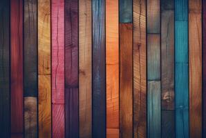 Jahrgang bunt Holz Textur Hintergrund. generativ ai foto