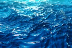 schön Blau Wellen Wasser Hintergrund. generativ ai foto