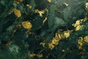 Luxus Grün Gold Marmor Textur Hintergrund. generativ ai foto