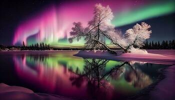 generativ ai, Arktis Symphonie Erfassen das Aurora Borealis im voll blühen foto