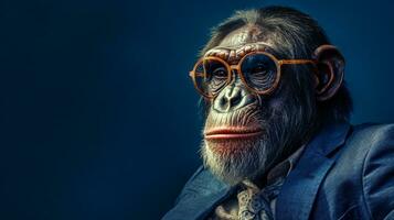 generativ ai, cool Schimpanse Sonnenbrille Stil foto