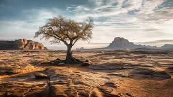 generativ ai, ewig Sand Umarmen das fesselnd Schönheit von Wüste Landschaften foto