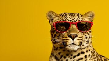 generativ ai, frech Leopard im Sonnenbrille foto